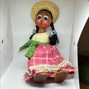 Vintage Mexican Handmade Folkart Doll - 1962